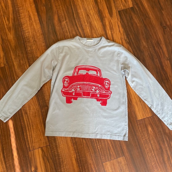SOLD Mini Boden Blue Car Tee Size 11-12  Shirt Long Sleeve cotton - Picture 3 of 9